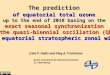 The prediction of equatorial total ozone up to the end of 2018 basing on the exact seasonal synchronization of the quasi-biennial oscillation (QBO) of