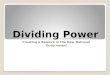 Dividing Power Creating a Balance in the New National Government