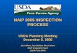 USDA Planning Meeting December 5, 2005 NAIP 2005 INSPECTION PROCESS Zack Adkins, Joan Biediger, Mary Carlson NAIP Inspection Team USDA-FSA-APFO