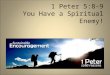 1 Peter 5:8-9 You Have a Spiritual Enemy!. 95 The World (1 John 2:15) The Flesh (1 Peter 2:11) The Devil (1 Peter 5:8-9) ENEMIES AT WORK