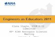 Elana Slagle, STEM K-12 Committee 49 th AIAA Aerospace Sciences Meeting January 6, 2011