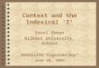 Context and the Indexical ‘I’ Varol Akman Bilkent University, Ankara NASSLLI’02 “Cognition Day” June 30, 2002