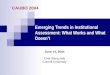 Emerging Trends in Institutional Assessment: What Works and What Doesn’t June 14, 2004 Chet Warzynski Cornell University CAUBO 2004