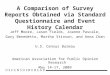 A Comparison of Survey Reports Obtained via Standard Questionnaire and Event History Calendar Jeff Moore, Jason Fields, Joanne Pascale, Gary Benedetto,