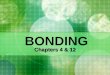 BONDING Chapters 4 & 12. Ionic vs. Covalent Bonds Ionic Ionic result from the attraction between opposite charges of ions result from the attraction between
