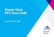 Mount Sinai PPS Town Hall November 20 th, 2014. State Updates