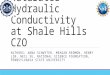 Saturated Hydraulic Conductivity at Shale Hills CZO AUTHORS: ANNA SCHWYTER, MEAGAN REDMON, HENRY LIN, NEIL XU, NATIONAL SCIENCE FOUNDATION, PENNSYLVANIA
