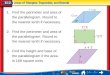 Lesson 2 Menu 1.Find the perimeter and area of the parallelogram. Round to the nearest tenth if necessary. 2.Find the perimeter and area of the parallelogram