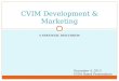 A STRATEGIC DISCUSSION CVIM Development & Marketing December 4, 2013 CVIM Board Presentation
