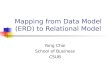 Mapping from Data Model (ERD) to Relational Model Yong Choi School of Business CSUB