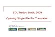 SDL Trados Studio 2009 Opening Single File For Translation Delivered by Mgr. Stanislav Pokorný
