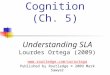Cognition (Ch. 5) Understanding SLA Lourdes Ortega (2009)  Published by Routledge © 2009 Mark Sawyer