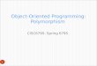 CISC6795: Spring 6795 1 Object-Oriented Programming: Polymorphism