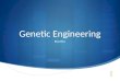 ï“ Genetic Engineering Bioethics. What is Genetic Engineering? ï“ basic definition: genetic engineering is the direct manipulation of an organism's genes