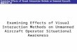 Examining Effects of Visual Interaction Methods on Unmanned Aircraft Operator SA 2011 Examining Effects of Visual Interaction Methods on Unmanned Aircraft