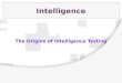 Intelligence The Origins of Intelligence Testing