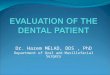 Dr. Hazem MELAD, DDS, PhD Department of Oral and Maxillofacial Surgery