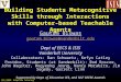 IES 2008: Adaptive Tutoring seminar Building Students Metacognitive Skills through Interactions with Computer-based Teachable Agents Gautam Biswas gautam.biswas@vanderbilt.edu