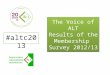 The Voice of ALT Results of the Membership Survey 2012/13 #altc2013