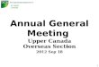 In Upper Canada 1 Annual General Meeting Upper Canada Overseas Section 2012 Sep 18