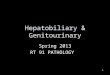 Hepatobiliary & Genitourinary Spring 2013 RT 91 PATHOLOGY 1