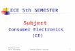 ECE 5th SEMESTER Subject Consumer Electronics (CE) Akshay Jilowa GPCG JalandharPunjab EDUSAT Society1