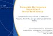 1 Corporate Governance Department World Bank Group Corporate Governance in Pakistan: Results from the Corporate Governance ROSC Corporate Governance Department