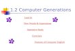 1.2 Computer Generations Lead In New Words & Expressions Instensive Study Exercises Features of Computer English