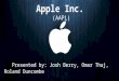 Apple Inc. (AAPL) Presented by: Josh Berry, Omar Thaj, Roland Duncombe