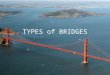 TYPES of BRIDGES. Beam Bridge - Consist of a beam/girder spanning the gap between two pillars