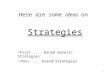 Here are some ideas on Strategies First.... Broad Generic Strategies Then... Grand Strategies 1