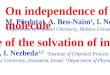 On independence of the solvation of interaction sites of a water molecule M. Předota 1, A. Ben-Naim 2, I. Nezbeda 1,3 1 Institute of Chemical Process Fundamentals,