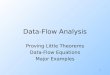 1 Data-Flow Analysis Proving Little Theorems Data-Flow Equations Major Examples