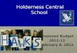 Holderness Central School Proposed Budget 2012-13 February 8, 2012