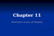 Chapter 11 Newton’s Laws of Motion. Chapter 10 breakdown Position Position Motion Motion Speed Speed Velocity Velocity Vector Vector Acceleration Acceleration