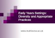 Early Years Settings: Diversity and Appropriate Practices 
