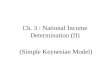 Ch. 3 : National Income Determination (II) (Simple Keynesian Model)