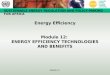 SUSTAINABLE ENERGY REGULATION AND POLICY-MAKING FOR AFRICA Module 12 Energy Efficiency Module 12: ENERGY EFFICIENCY TECHNOLOGIES AND BENEFITS