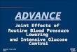 Joint Effects of Routine Blood Pressure Lowering and Intensive Glucose Control ADVANCE Adapted from EASD 2008