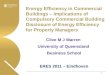 Energy Efficiency in Commercial Buildings – Implications of Compulsory Commercial Building Disclosure of Energy Efficiency for Property Managers Clive