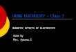 USING ELECTRICITY – Class 7 MAGNETIC EFFECTS OF ELECTRICITY Done by Mrs. Aparna.S