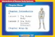 Chapter Menu Chapter Introduction Lesson 1Lesson 1The Human Body Lesson 2Lesson 2How Body Systems Interact Chapter Wrap-Up
