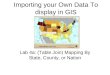 Importing your Own Data To display in GIS Lab 4a: (Table Join) Mapping By State, County, or Nation