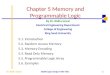 Chapter 5 Memory and Programmable Logic 5.1. Introduction 5.2. Random Access Memory 5.3. Memory Encoding 5.4. Read Only Memory 5.5. Programmable Logic