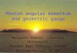 Photon angular momentum and geometric gauge Margaret Hawton, Lakehead University Thunder Bay, Ontario, Canada William Baylis, U. of Windsor, Canada