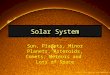Solar System Sun, Planets, Minor Planets, Asteroids, Comets, Meteors and Lots of Space 