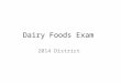 Dairy Foods Exam 2014 District. A fluid milk product that contains at least 8.25% nonfat milk solids and no more than 0.5 grams of fat in a single serving
