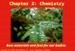 Chapter 2: Chemistry Raw materials and fuel for our bodies Lectures by Mark Manteuffel, St. Louis Community College