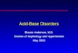 Acid-Base Disorders Sharon Anderson, M.D. Division of Nephrology and Hypertension May 2003