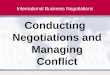 International Business Negotiations Conducting Negotiations and Managing Conflict